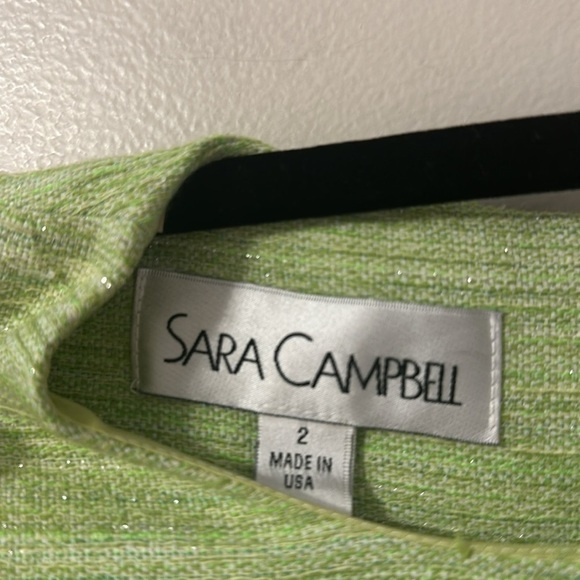Sara Campbell Duchessa Green Tweed Sleeveless Shift Dress Sz 2 Preppy Old Money - Picture 6 of 8